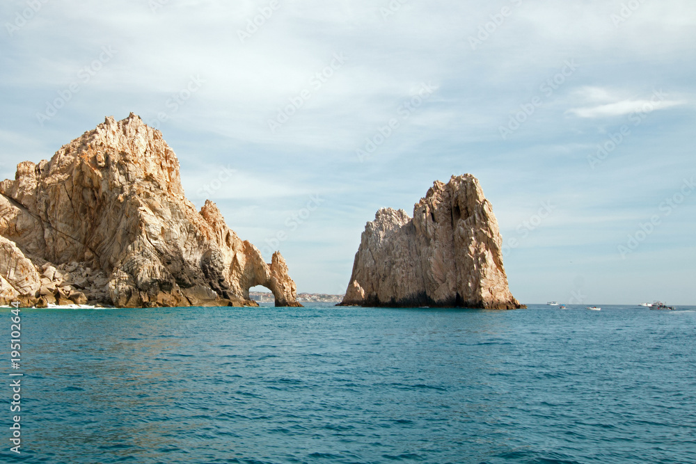 Los Arcos / The Arch at Lands End as seen from the Pacific Ocean at Cabo San Lucas in Baja California Mexico BCS