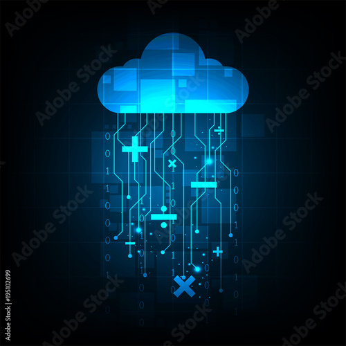 Vector background technology in cloud concept.