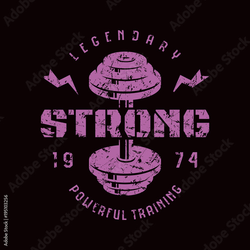Gym club emblem. Graphic design for t-shirt