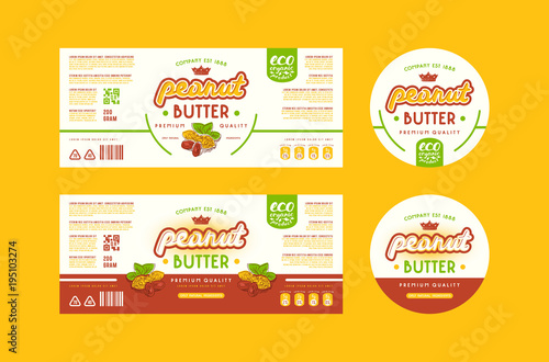 Set of templates label for peanut butter