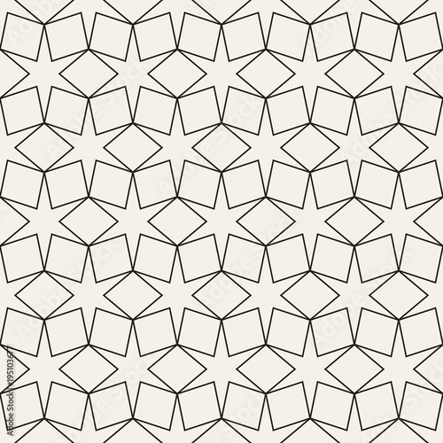 Vector seamless pattern. Modern stylish texture. Geometric striped ornament. Monochrome lattice