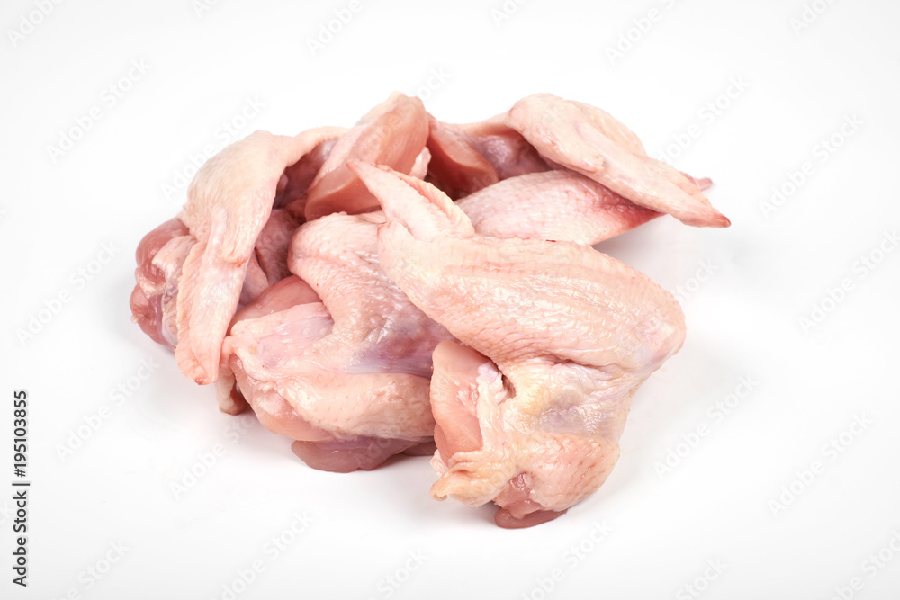 Raw chicken wings isolated on white background Raw chicken wings isolated on white background