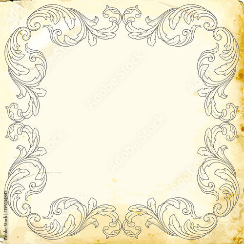 Vector baroque of vintage elements for design. 