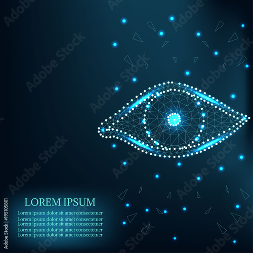 Eye polygon green stars 2