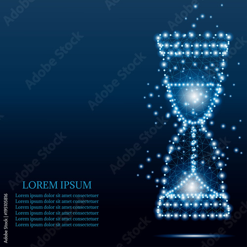 Hourglass polygon blue stars 3