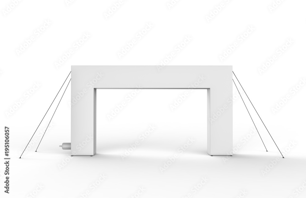 White Blank Inflatable square Arch Tube or Event Entrance Gate. 3d render illustration. White Blank Inflatable square Arch Tube or Event Entrance Gate. 3d render illustration.