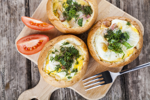 Wallpaper Mural Scrambled eggs with cheese and bacon Torontodigital.ca