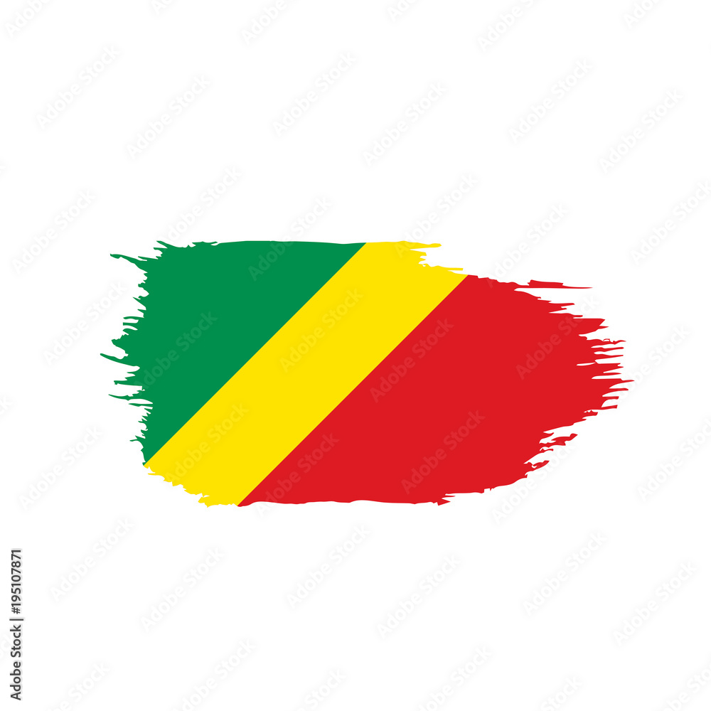 Obraz premium Congo flag, vector illustration