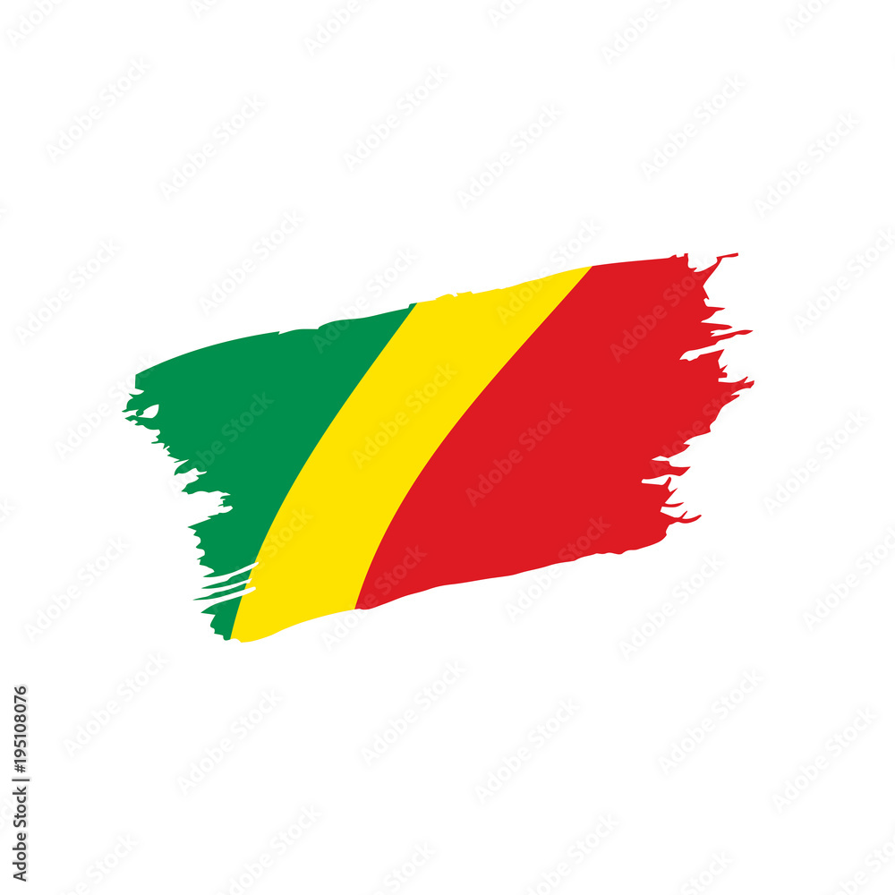 Obraz premium Congo flag, vector illustration