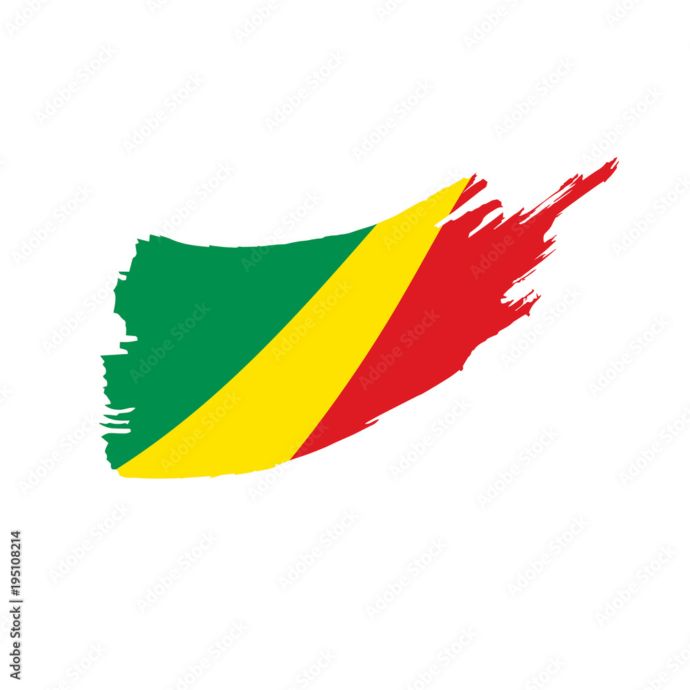 Obraz premium Congo flag, vector illustration