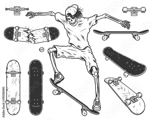 Set of skateboards