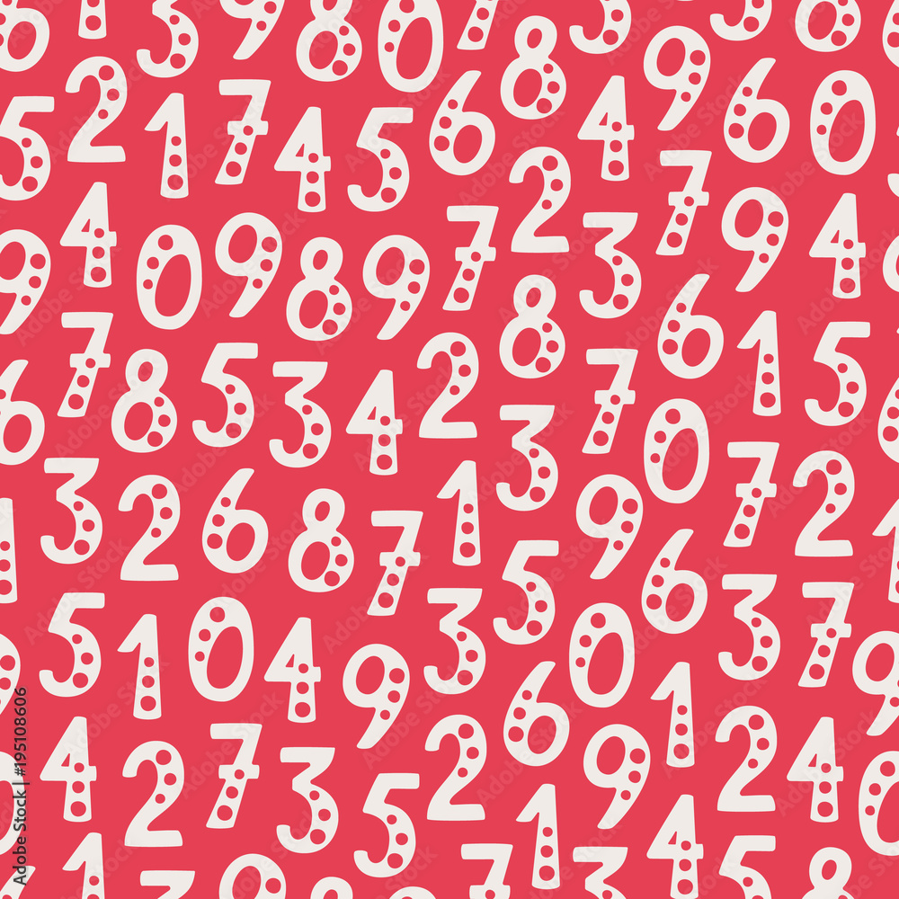 Vector seamless pattern with numbers in random order Vector seamless pattern with numbers in random order