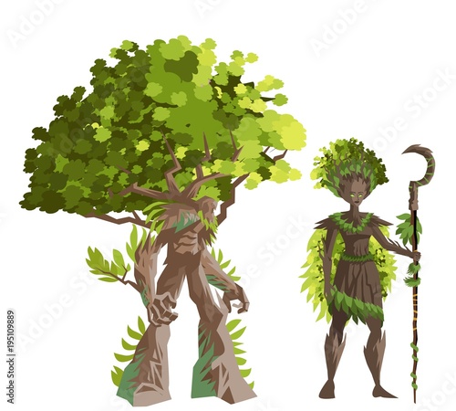 dryad nature tree forest guardian
