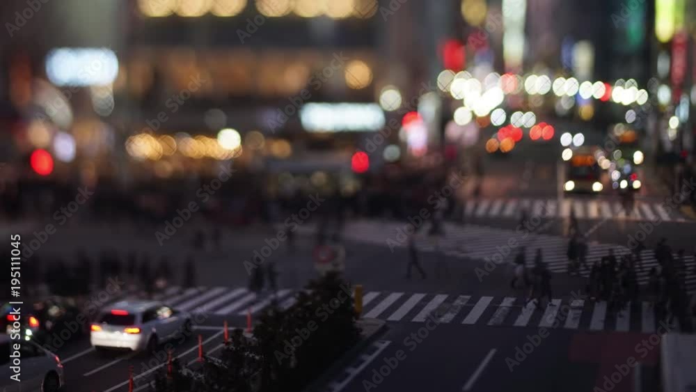 Shibuya Crossing in Tokyo at Night (tilt shift/time lapse) Shibuya Crossing in Tokyo at Night (tilt shift/time lapse)