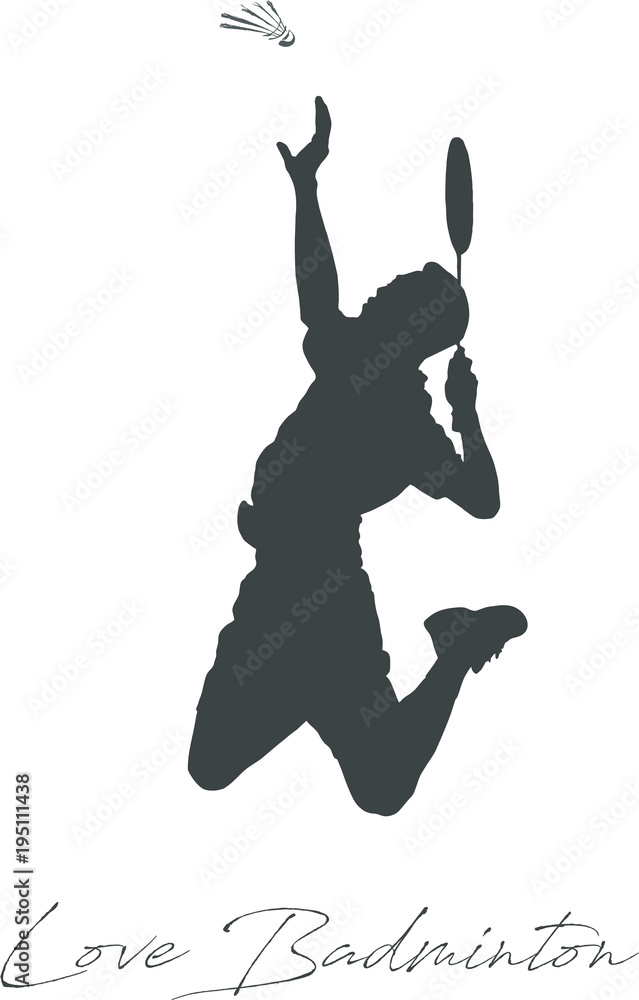 Man player jump smash badminton Stock Illustration | Adobe Stock