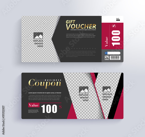 GIFT VOUCHER Template. Blank space for images.