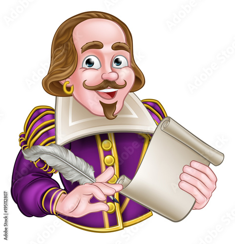 Tableau sur toile William Shakespeare Cartoon