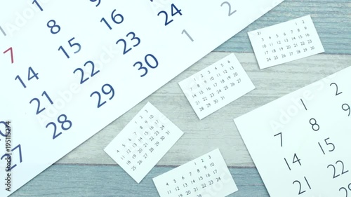 White calendar sheets