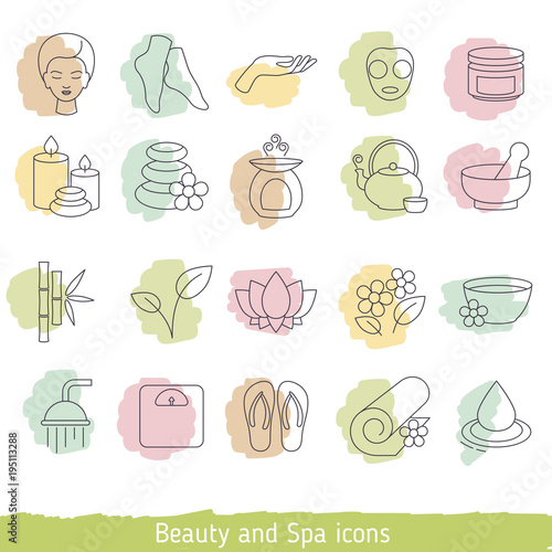 Spa icon set