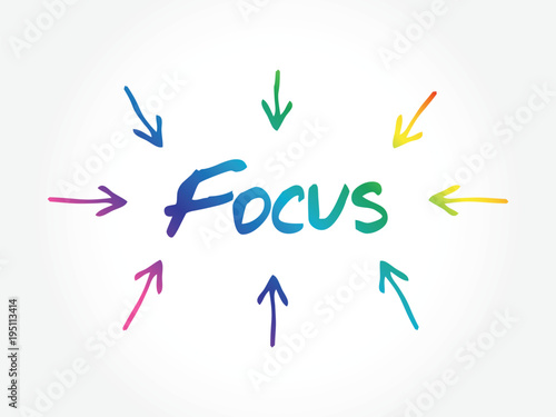 Focus arrows directions, business concept background