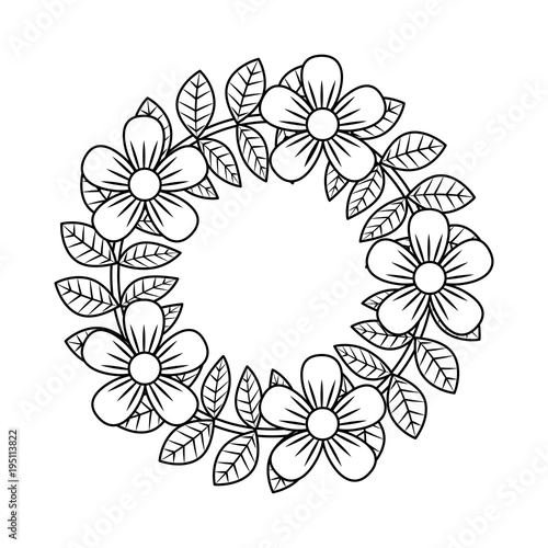 floral wreath flowers and leaves foliage decoration