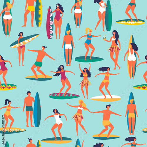 people with surfers