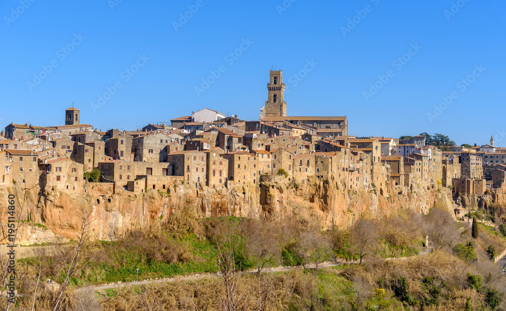 Pitigliano, Tuscany, Italy, view of the ancient town