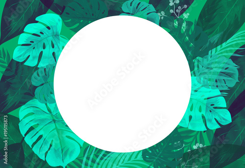 Background with tropical le...