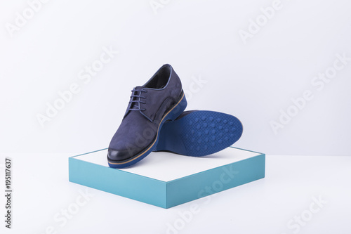 classic man shoes on white background