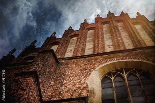 Old Catolic Cathedral Church in little town Biecz, Poland photo