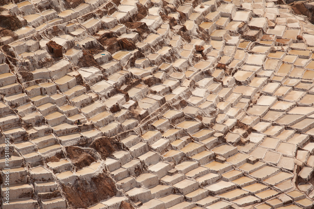 Great view over the salt terraces of Maras in Peru Great view over the salt terraces of Maras in Peru