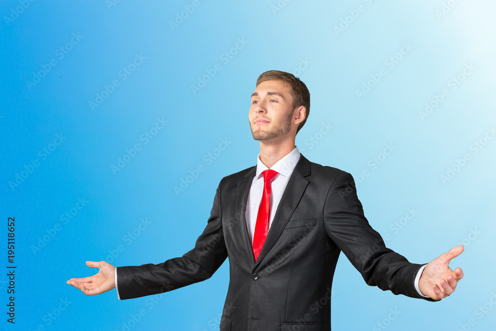 Business Man looking up to the heavens Business Man looking up to the heavens