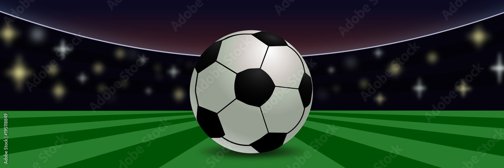 Naklejka premium Fußballstadion mit Fußball Banner