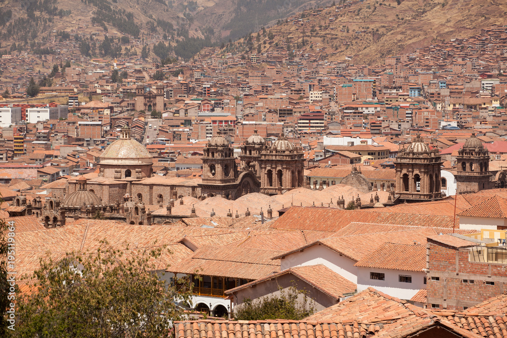 Center of Cusco from above