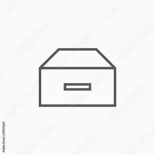drawer icon, tray vector