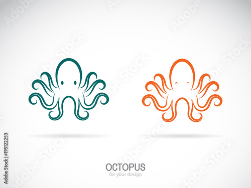 Vector of an octopus design on a white background. Aquatic animals. Easy editable layered vector illustration.