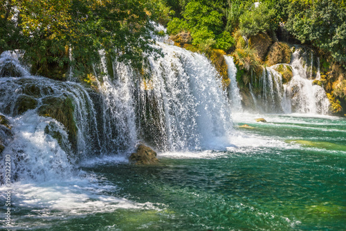 Croatia natural landscape  waterfall lake in Krka park