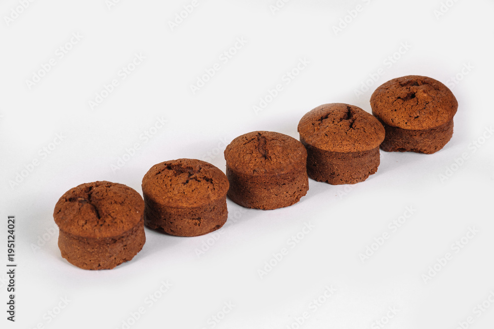 Group of chocolate biscuits on white background Group of chocolate biscuits on white background