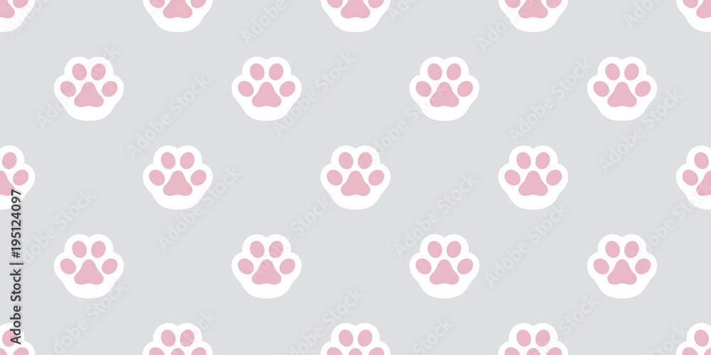 Dog Paw Seamless Pattern vector Cat paw
