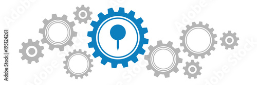 Zahnräder Banner - Pinnadel