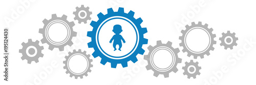 Zahnräder Banner - Baby