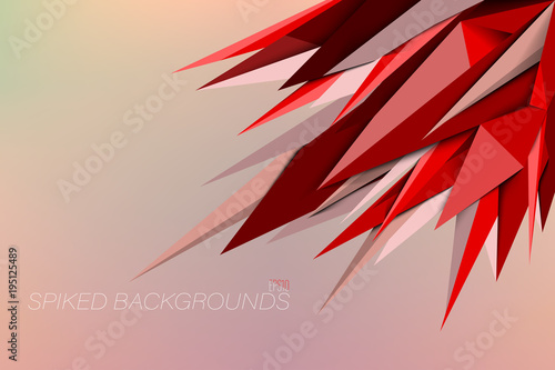 Red colors spiked vector abstract wallpaper background