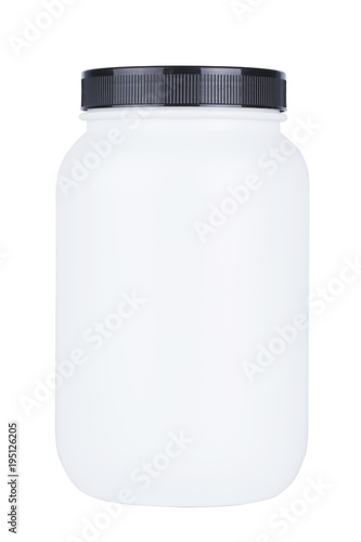 Whey white container empty design label isolated with clippingpath.