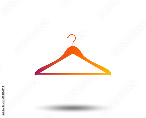 Hanger sign icon. Cloakroom symbol. Blurred gradient design element. Vivid graphic flat icon. Vector