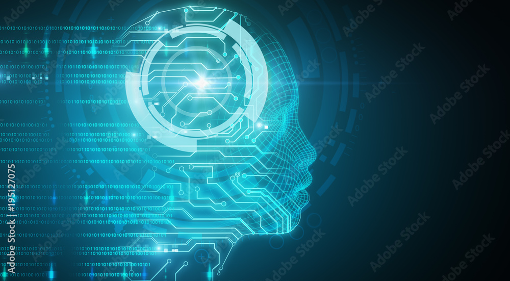 Fototapeta premium Creative digital head wallpaper