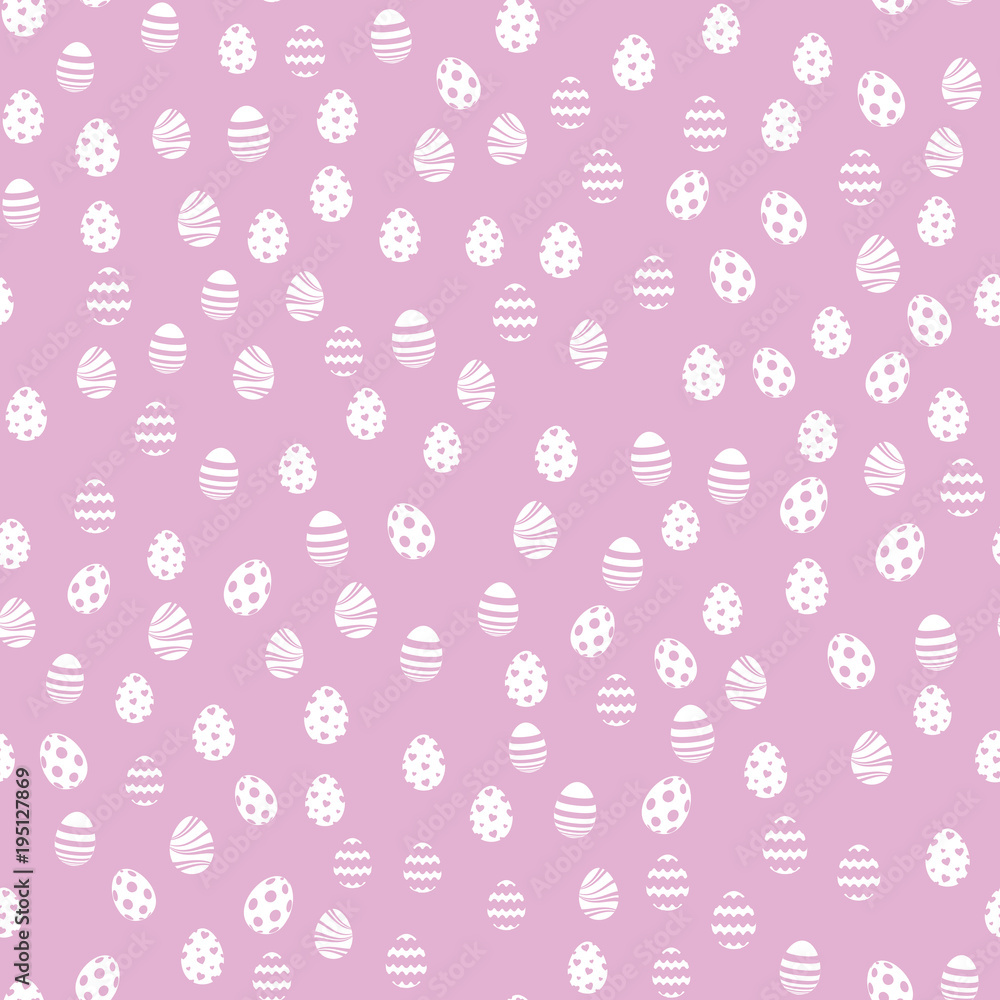 Seamless Easter pattern with white eggs on pink Seamless Easter pattern with white eggs on pink