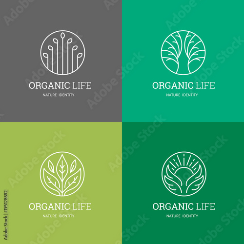  Organic life Logo template design for beauty spa, green ,yoga, medicine, Nature, vegan food, cosmetic and hotel brand identity. 