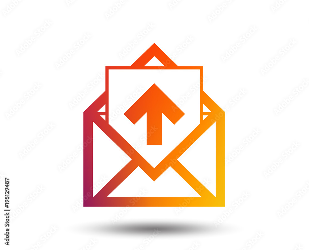 Mail icon. Envelope symbol. Outgoing message sign. Mail navigation button. Blurred gradient design element. Vivid graphic flat icon. Vector Mail icon. Envelope symbol. Outgoing message sign. Mail navigation button. Blurred gradient design element. Vivid graphic flat icon. Vector
