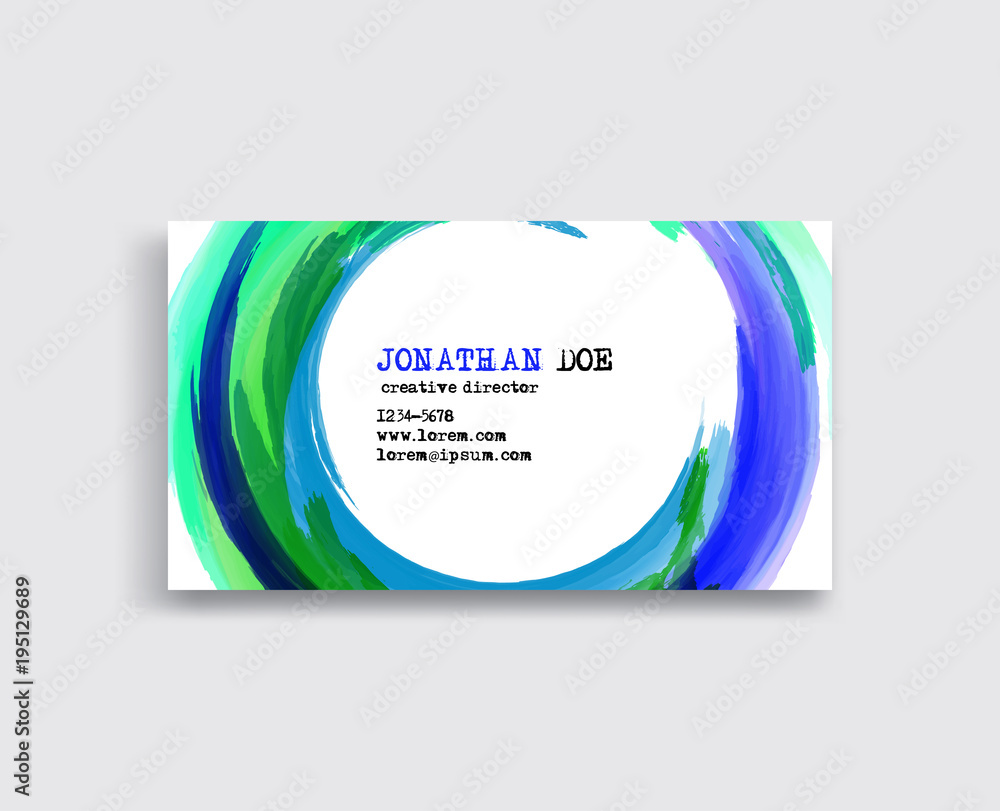 Naklejka premium Watercolor Business Card Template