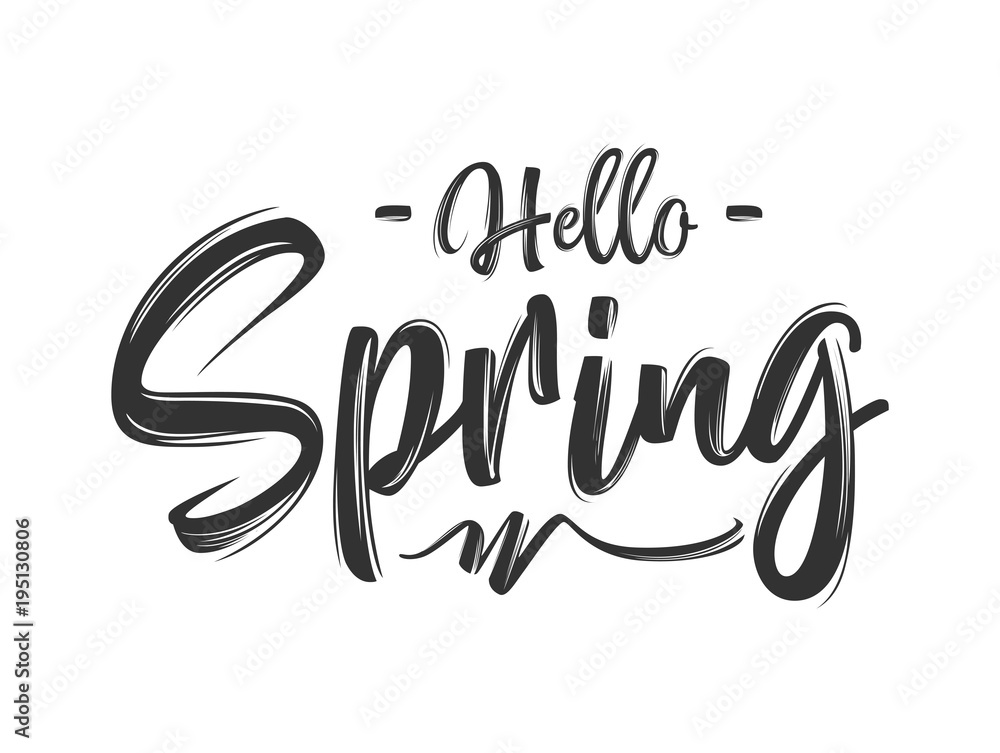 Fototapeta premium Hello Spring Lettering